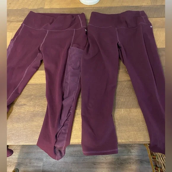 EUC Fabletics Powerhold Deep Purple Leggings and Capri Two Pairs - Picture 1 of 10